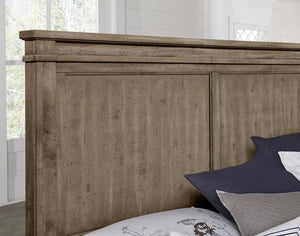 Vaughan-Bassett Cool Rustic Stone Grey California King Mansion Bed with Footboard Storage