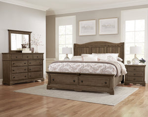 Vaughan-Bassett Heritage Cobblestone Oak Sleigh Queen Headboard