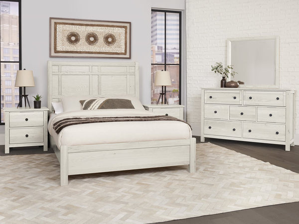 Vaughan-Bassett Custom Express Weathered White King Architectural Bed