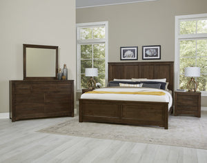Vaughan-Bassett Crafted Cherry Dark Queen Six Panel Bed