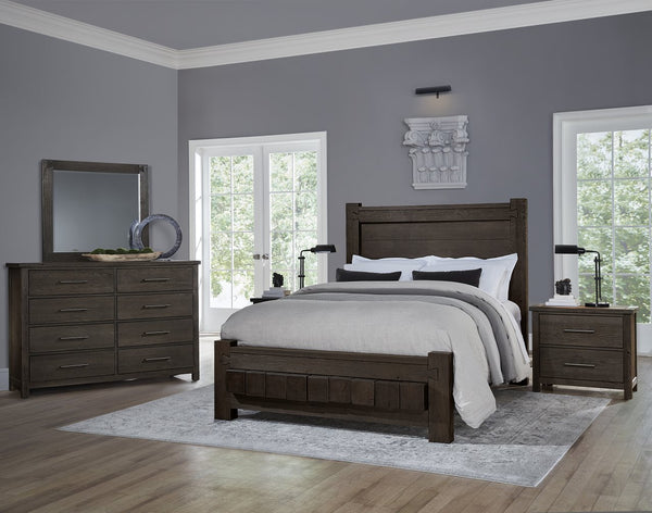 Vaughan-Bassett Dovetail Java California King Poster Bed with 6X6 Footboard