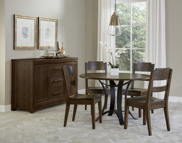 Vaughan-Bassett Crafted Cherry Dining Dark 48 Inch Round Table with Metal Base