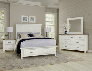 Vaughan-Bassett Maple Road Two-Tone Queen Mansion Storage Bed