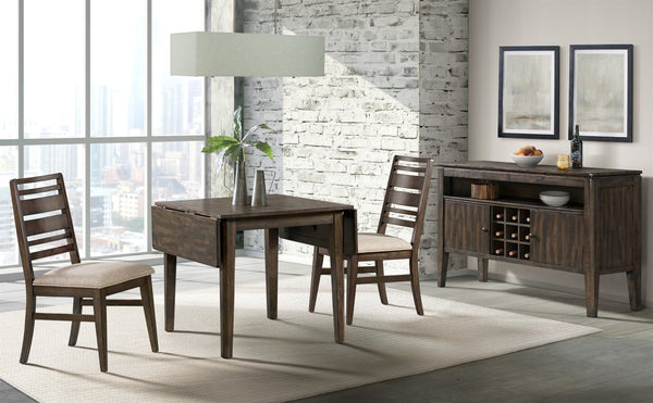 Intercon Kauai Brushed Mango Wood Contemporary Ladder Back Barstool with Cushion Seat