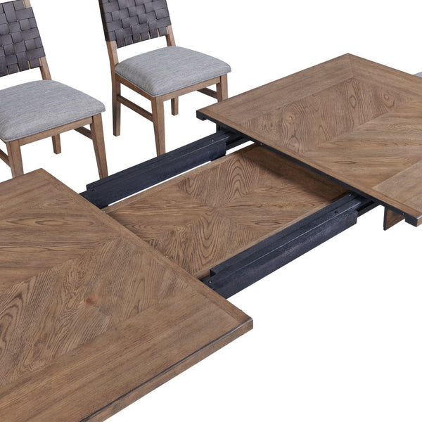 Intercon Oslo Weathered Chestnut Transitional Dining Table with Leaf
