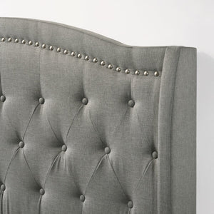 Intercon Smoke Finish Traditional Rhyan King Upholstered Bed