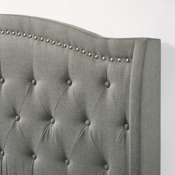 Intercon Smoke Finish Traditional Rhyan King Upholstered Bed