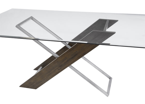 Bassett Mirror Contemporary Gunmetal/Poplar Harmon Rectangle Dining Table