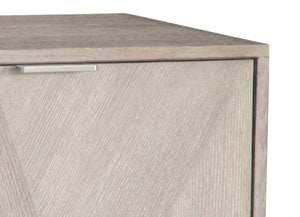 Bassett Mirror Modern Brushed Nickel Cooper 4-Door Server with 2 Shelves