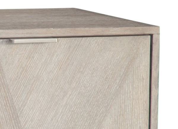 Bassett Mirror Modern Brushed Nickel Cooper 4-Door Server with 2 Shelves