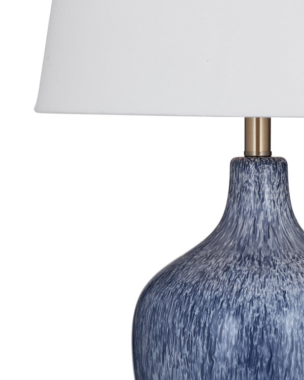 Bassett Mirror Coastal Reactive Blue/Antique Brass Montego Table Lamp