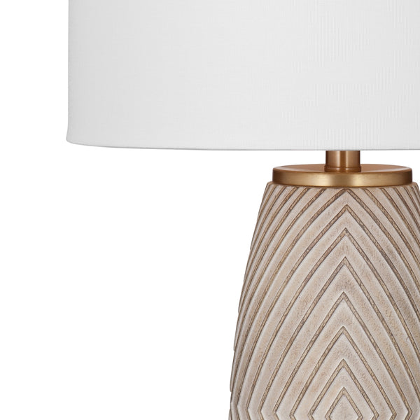 Bassett Mirror Modern Beige with Brass Becky Table Lamp