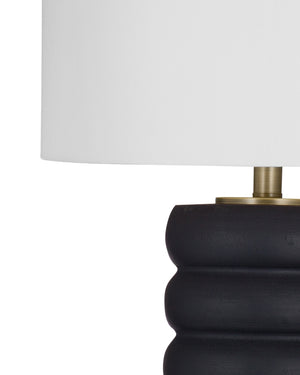 Bassett Mirror Modern Black Wood Pareena Table Lamp