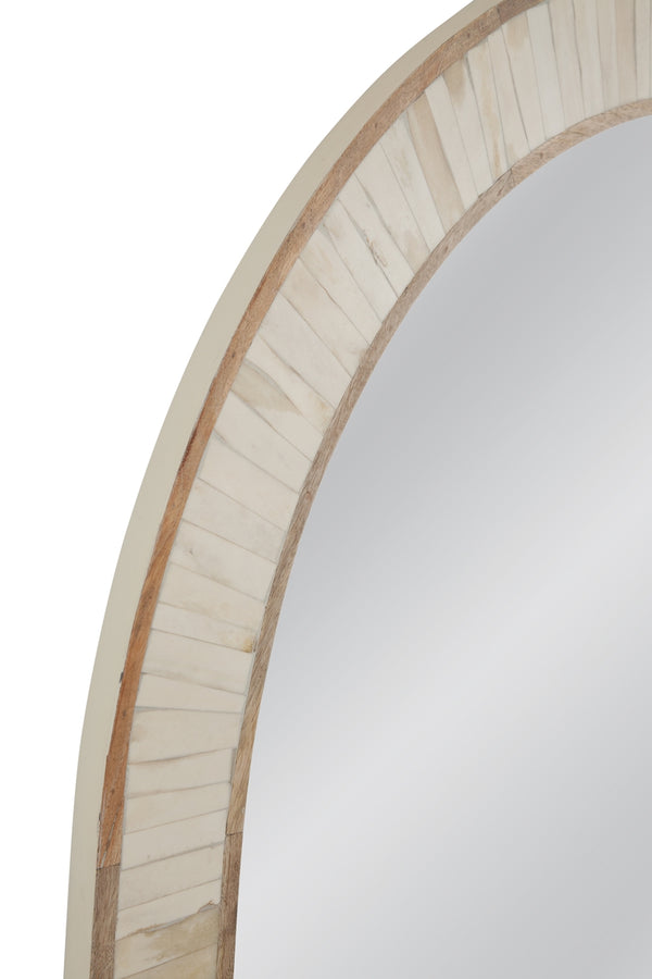 Bassett Mirror Coastal Cream Halsey Arched Floor Mirror