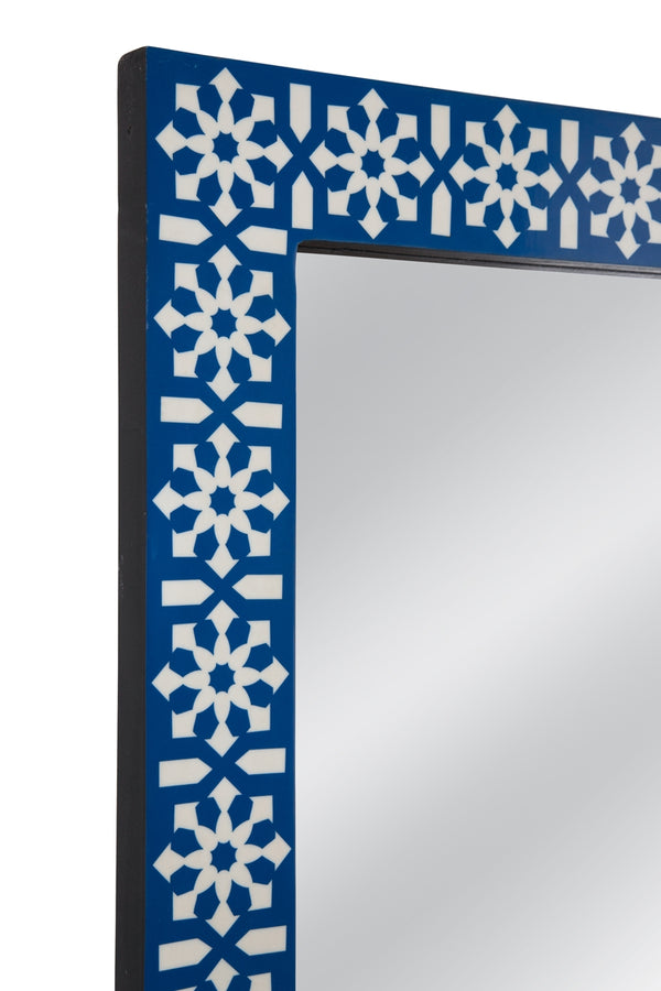 Bassett Mirror Contemporary Blue/Ivory Kamal Floor Mirror