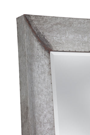 Bassett Mirror Rustic Silver Manny Rectangular Beveled Floor Mirror
