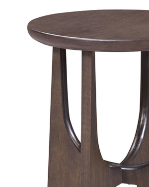 Bassett Mirror Modern Antique Brown Oak Dunnigan Brown Oak Round End Table