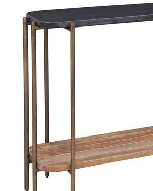 Bassett Mirror Modern Dark Brown/Natural Mango Adrienne Rectangle Console Table