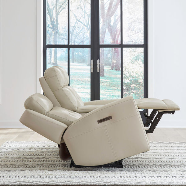 Liberty Furniture Carrington Baja Stone Leather Loveseat with Console P3 & Zg