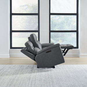 Liberty Furniture Cooper Blue Gray Leather Sofa P3 & Zg