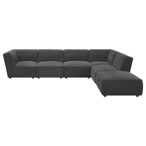 Coaster Sunny 6-Piece Upholstered Modular Sectional Sofa Charcoal