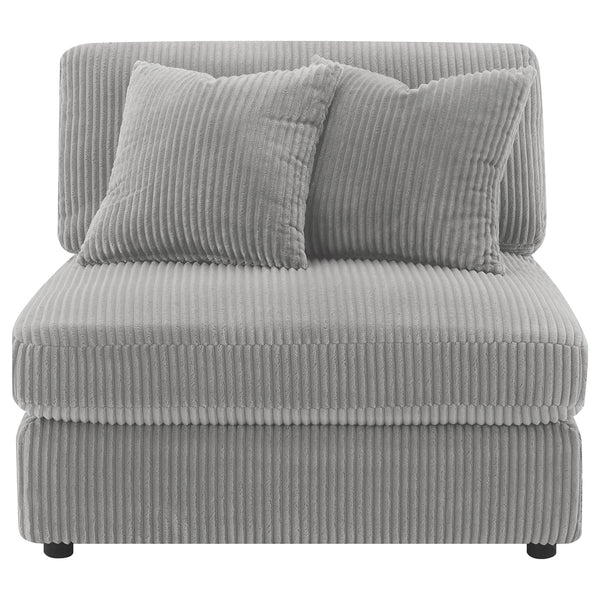 Coaster Blaine Upholstered Armless Chair Fog
