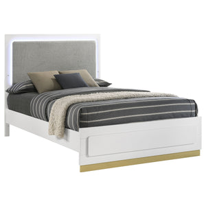 Coaster Caraway Wood California King Led Panel Bed White