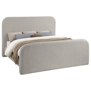 Coaster Wren Upholstered King Panel Bed Grey