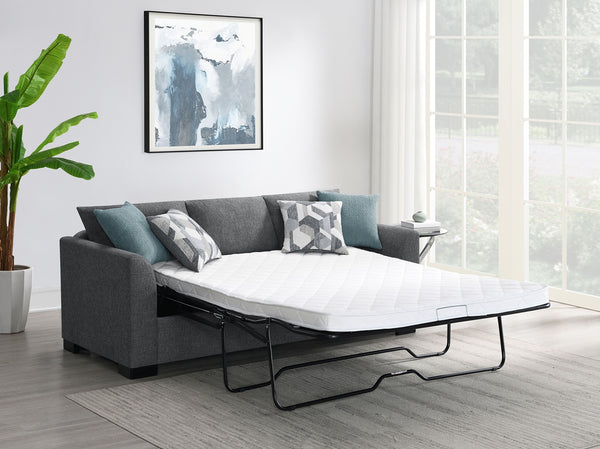 Coaster Storey Upholstered Sleeper Sectional Chaise Sofa Grey