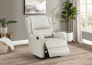 Coaster Kelsey Upholstered English Arm Recliner Chair Ivory