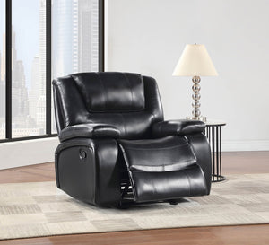 Coaster Camila Upholstered Glider Recliner Chair Black
