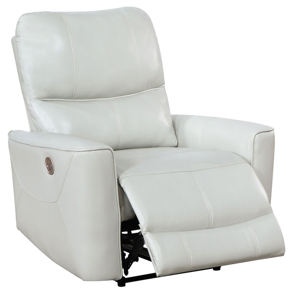 Coaster Greenfield Upholstered Power Recliner Chair Ivory