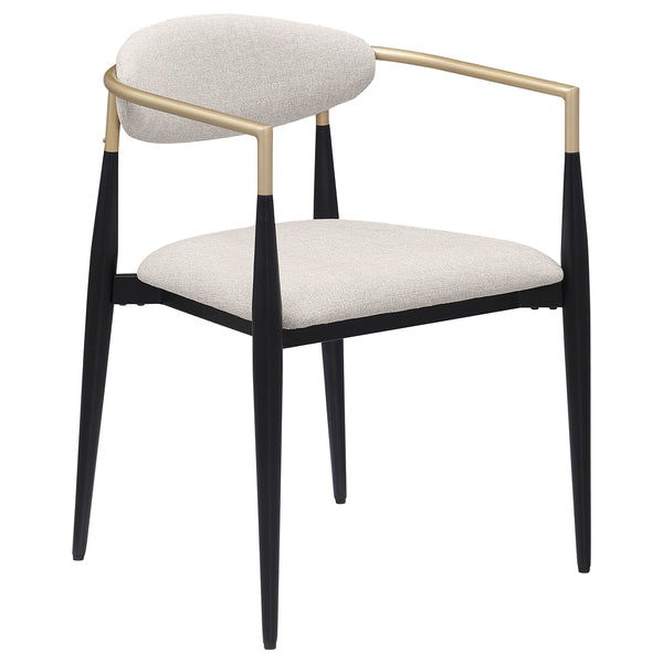 Coaster Alexis Fabric Upholstered Dining Arm Chair Beige