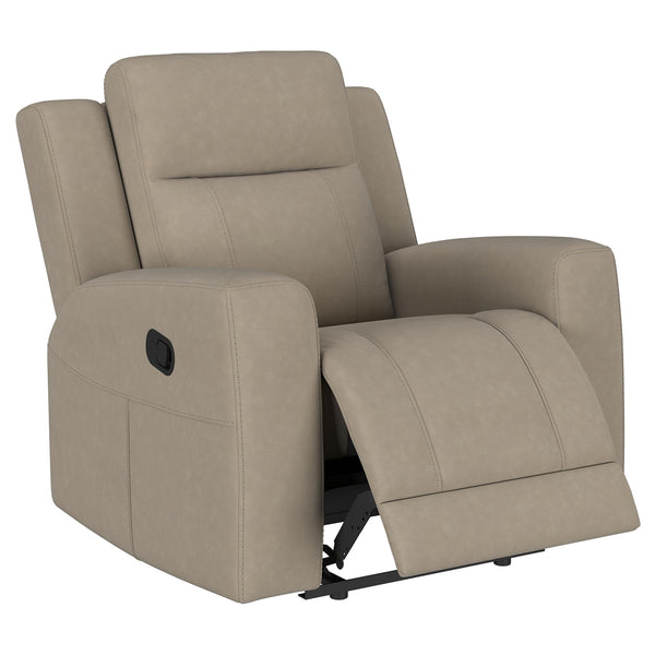 Coaster Brentwood Upholstered Recliner Chair Taupe