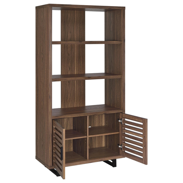 Coaster Maddox 71 Inch 3-Shelf Cabinet Bookcase Walnut