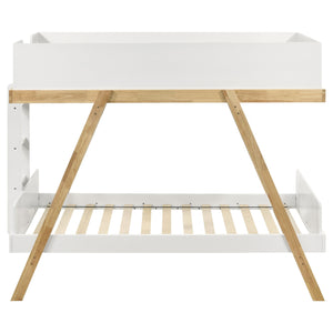 Coaster Frankie Wood Twin Over Twin Bunk Bed White & Natural
