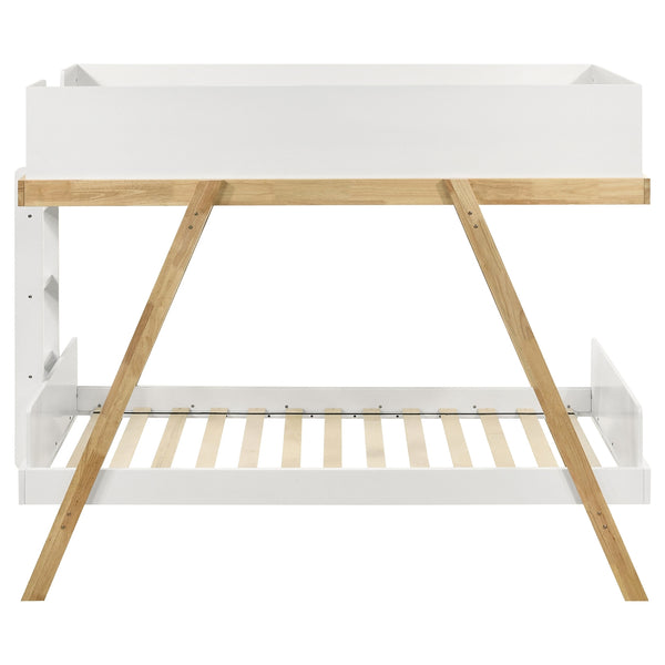 Coaster Frankie Wood Twin Over Twin Bunk Bed White & Natural