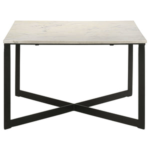 Coaster Tobin Square Marble Top Coffee Table White & Black