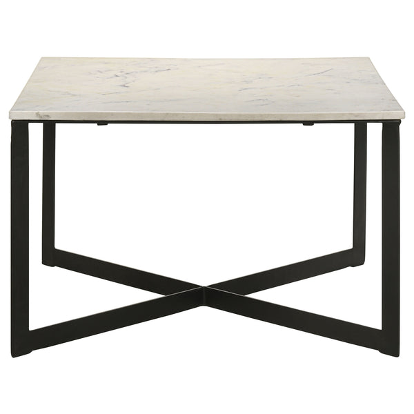 Coaster Tobin Square Marble Top Coffee Table White & Black