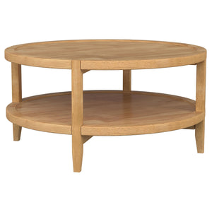 Coaster Camillo Round Solid Wood Coffee Table Maple Brown
