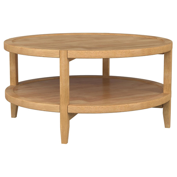 Coaster Camillo Round Solid Wood Coffee Table Maple Brown