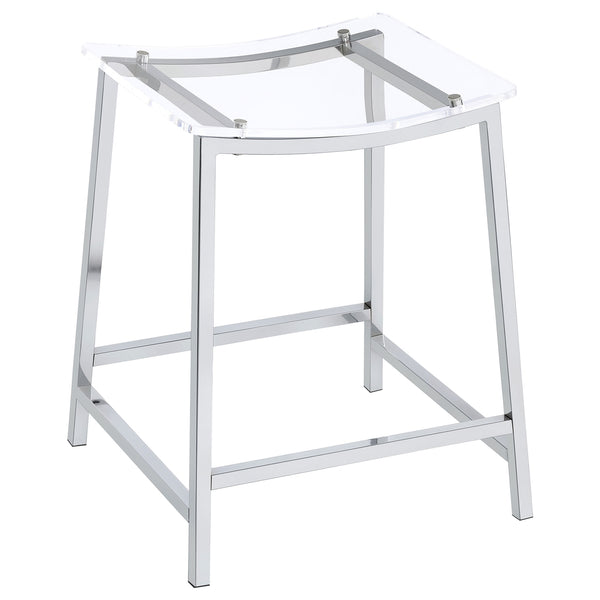Coaster Jovani Acrylic Backless Counter Stool Chrome