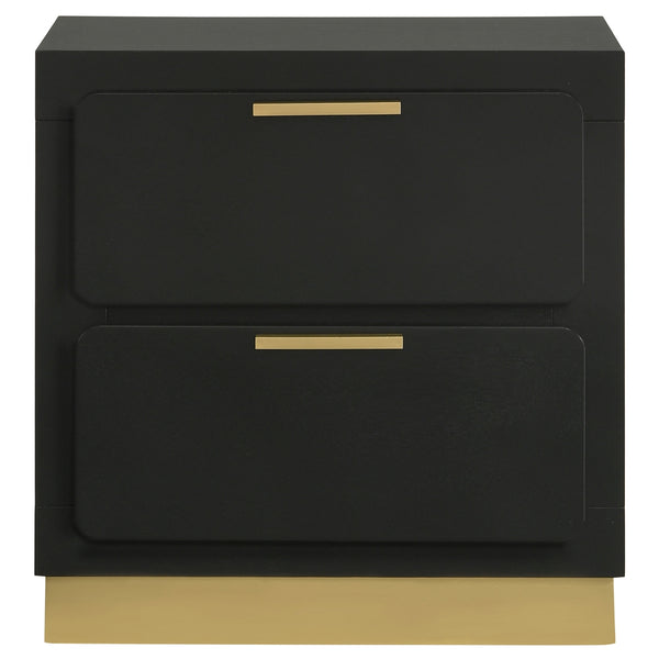 Coaster Caraway 2-Drawer Nightstand Black
