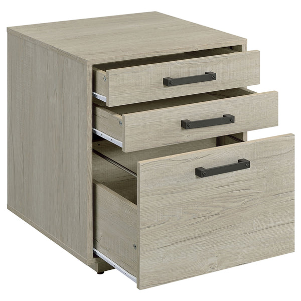 Coaster Loomis 3-Drawer Home Office File Cabinet Whitewashed Grey