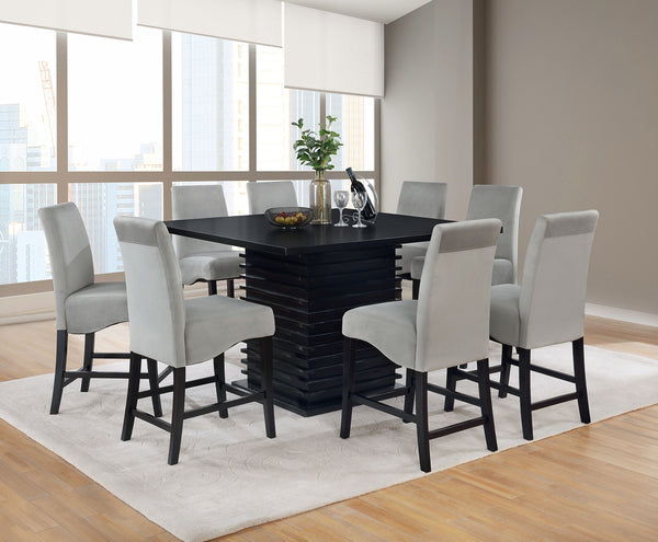 Coaster Stanton 9-Piece Square Counter-Height Dining Table Set Grey