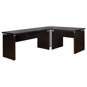 Coaster Skylar 83 Inch L-Shaped Office Computer Desk Cappuccino