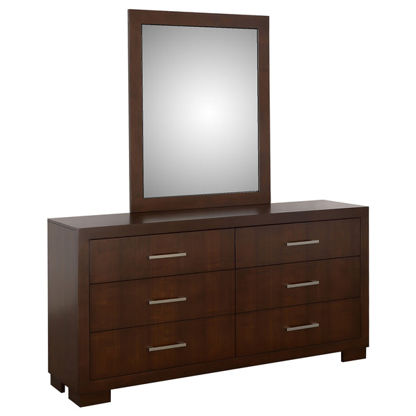 Coaster Jessica 6-Drawer Dresser with Mirror Cappuccino