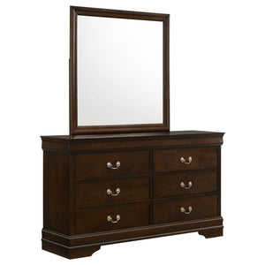 Coaster Louis Philippe 6-Drawer Dresser with Mirror Cappuccino