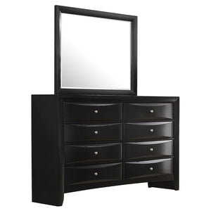 Coaster Briana 8-Drawer Dresser with Mirror Black
