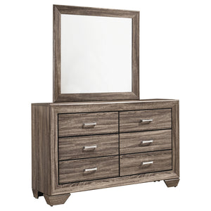 Coaster Kauffman 6-Drawer Dresser with Mirror Washed Taupe